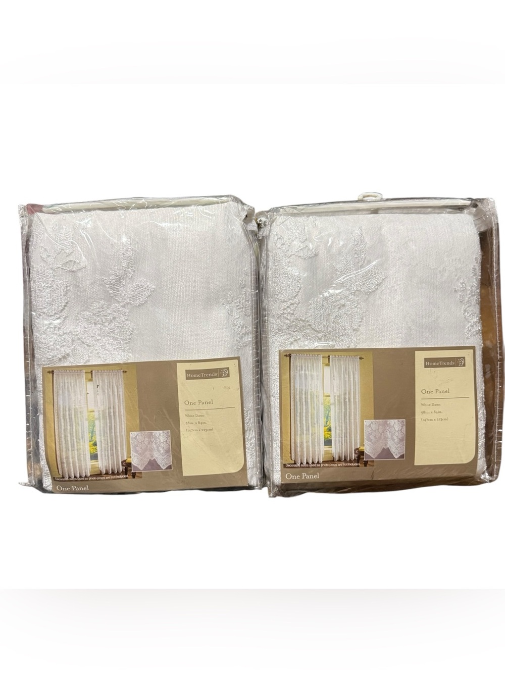 Home Trends Lace Curtain Panel, White Dawn, 58x84” Lot Of 2
